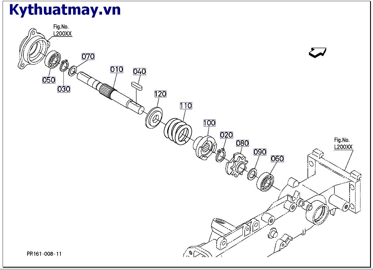 cụm tay cấy ( trục kết nối trái)